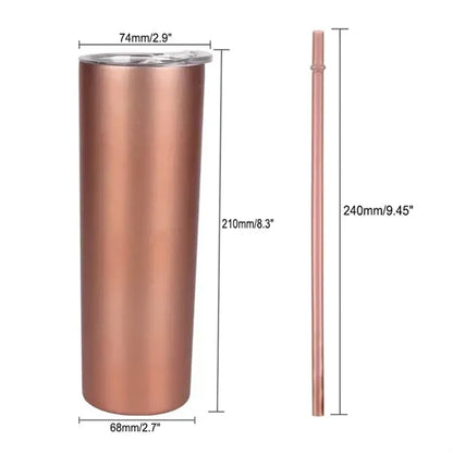 20oz Skinny Double Wall Tumbler With Straw