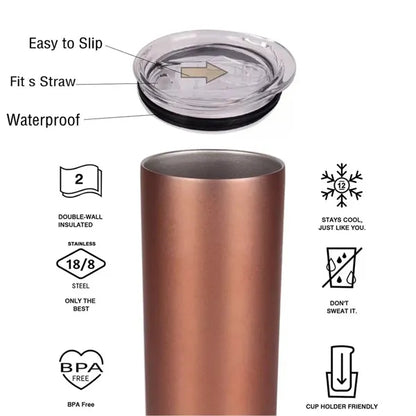 20oz Skinny Double Wall Tumbler With Straw