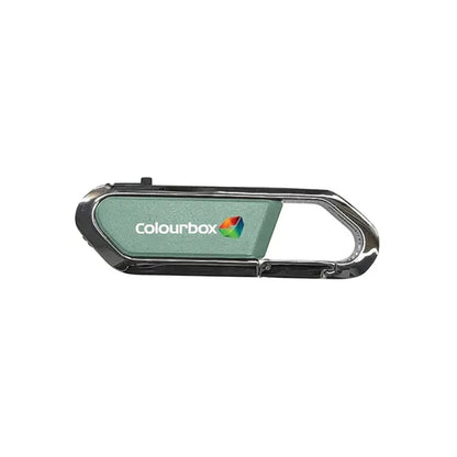 Carabiner USB Drive With Metal Rim And Capless Push/Retract