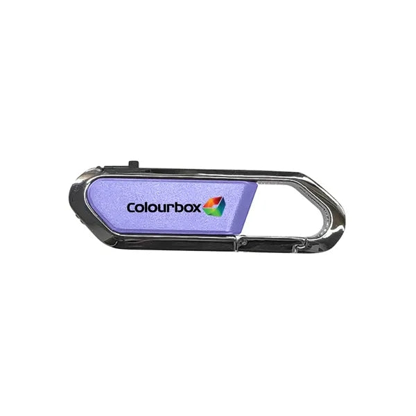 Carabiner USB Drive With Metal Rim And Capless Push/Retract