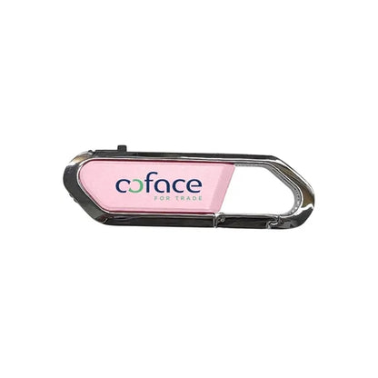 Carabiner USB Drive With Metal Rim And Capless Push/Retract