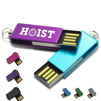 Swivel Metal Mini USB Drive with Chain