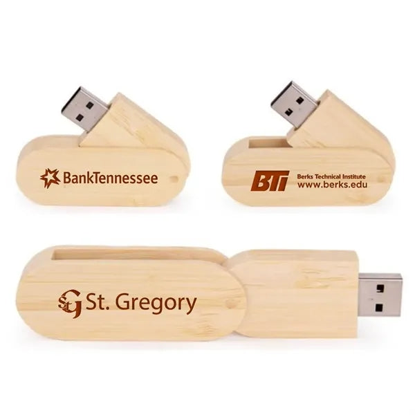 Wooden Swivel USB Flash Drive