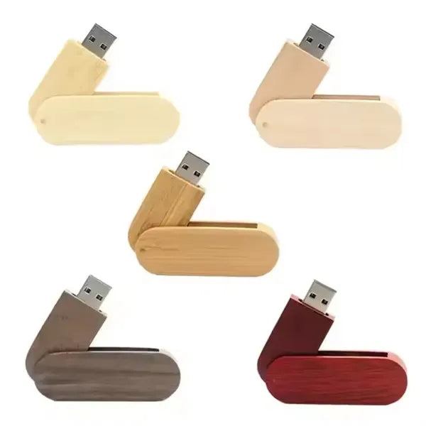 Wooden Swivel USB Flash Drive