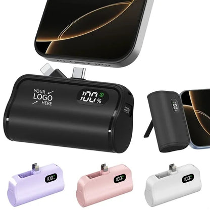 5000mAh Portable Phone Power Bank with LCD Display & Stand