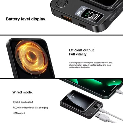 10000mAh Magnetic Wireless Power Bank Portable Charger