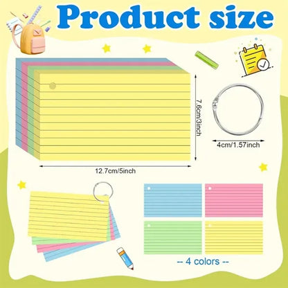 Flash Cards with Ring Lined