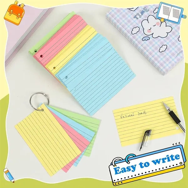 Flash Cards with Ring Lined
