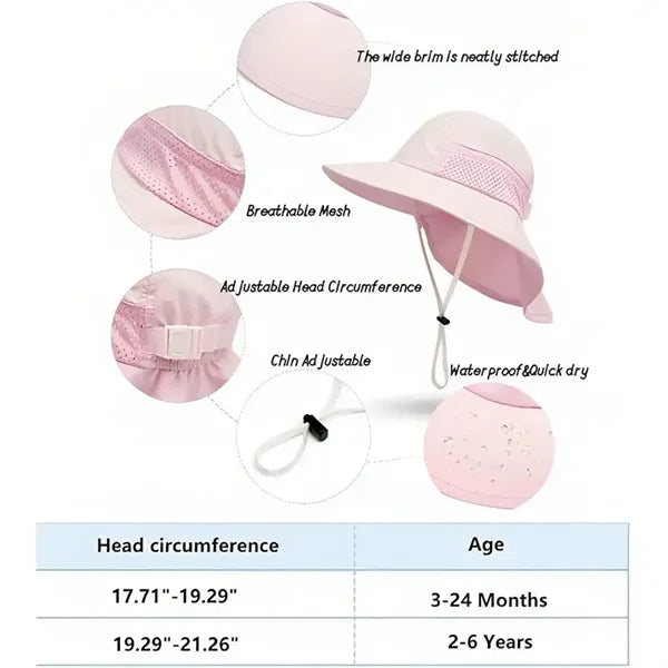 Kids Summer UPF 50+ Protection Caps