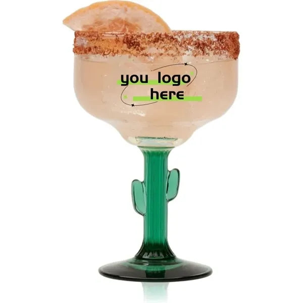 Durable Green Cactus Margarita Glasses