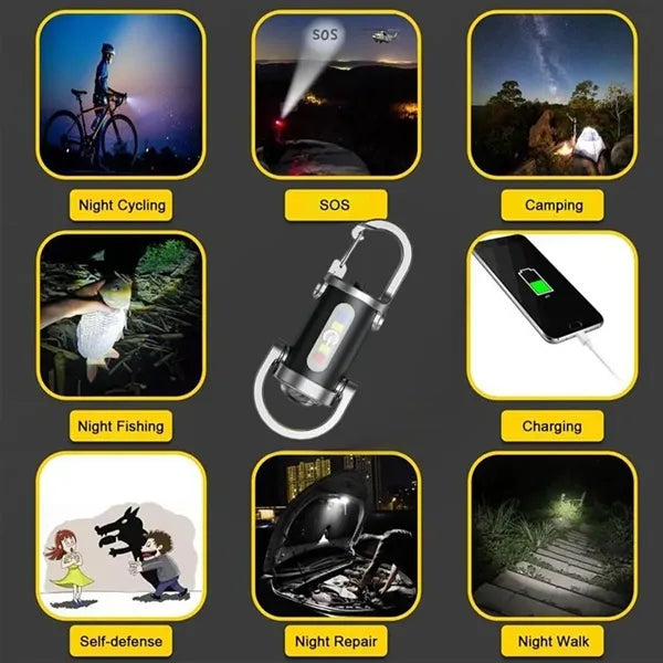 Outdoor Mini Waterproof Rechargeable Keychain Flashlight