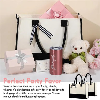 Custom Initial Canvas Beach Tote Bag
