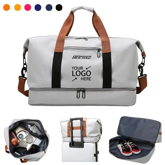 Waterproof Travel Gym Duffel Tote Bag with Shoe Compartment