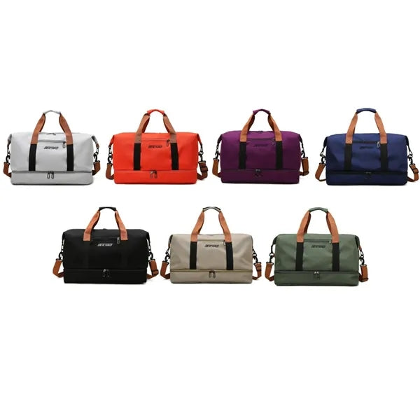 Waterproof Travel Gym Duffel Tote Bag with Shoe Compartment