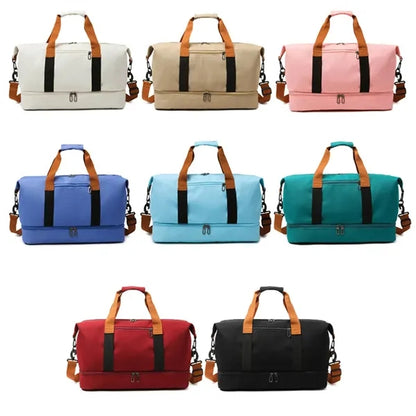 Waterproof Travel Gym Duffel Tote Bag with Shoe Compartment