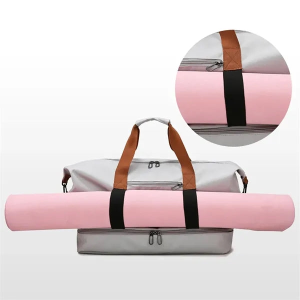 Waterproof Travel Gym Duffel Tote Bag with Shoe Compartment