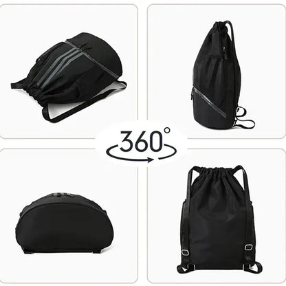 Waterproof Sports Drawstring Backpack with Shoe Compartment