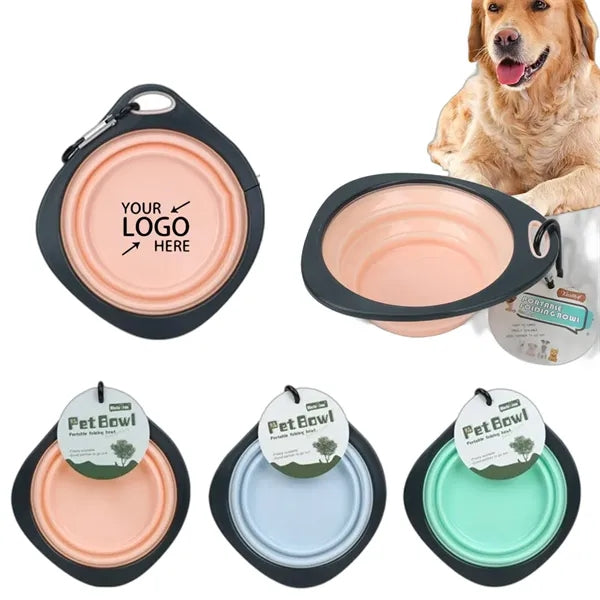 11OZ Collapsible Pet Bowl with Climbing Carabiner