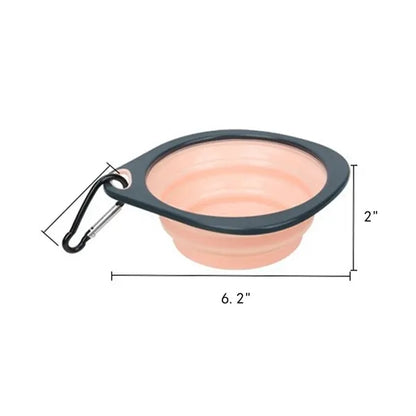 11OZ Collapsible Pet Bowl with Climbing Carabiner