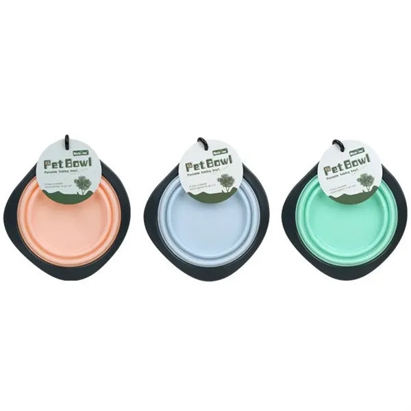 11OZ Collapsible Pet Bowl with Climbing Carabiner