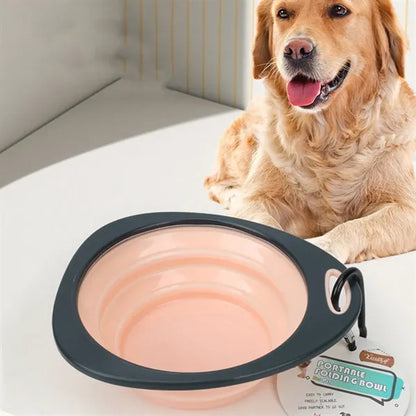 11OZ Collapsible Pet Bowl with Climbing Carabiner
