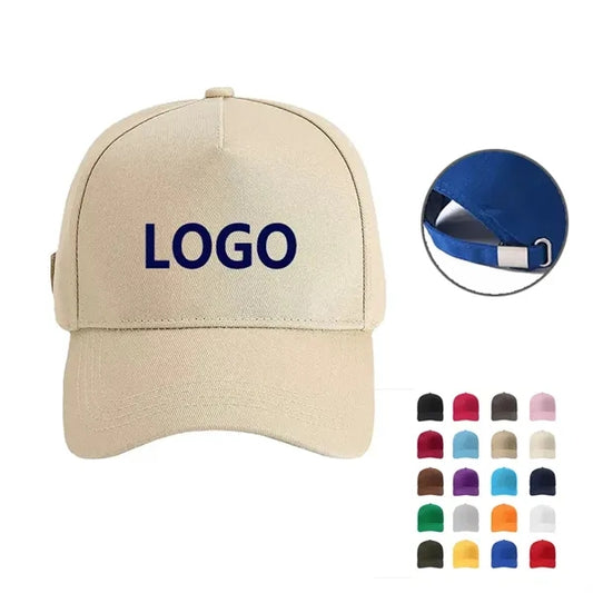 Custom 5-Panel Cotton Baseball Cap with Logo