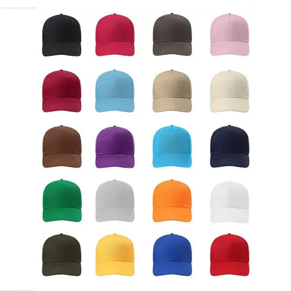 Custom 5-Panel Cotton Baseball Cap with Logo