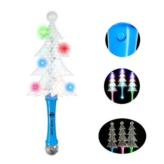 LED Light Up Flashing Toy Christmas Tree Wand For Kids