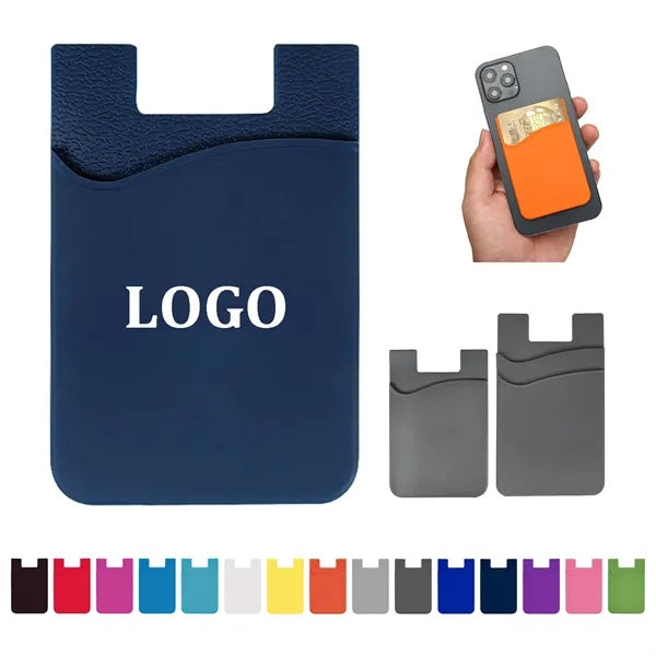 Single/Double Slot Silicone Phone Wallet Card Holder