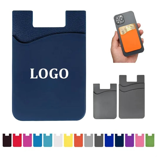 Single/Double Slot Silicone Phone Wallet Card Holder