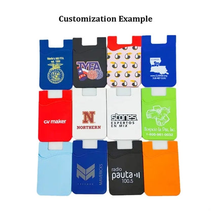 Single/Double Slot Silicone Phone Wallet Card Holder
