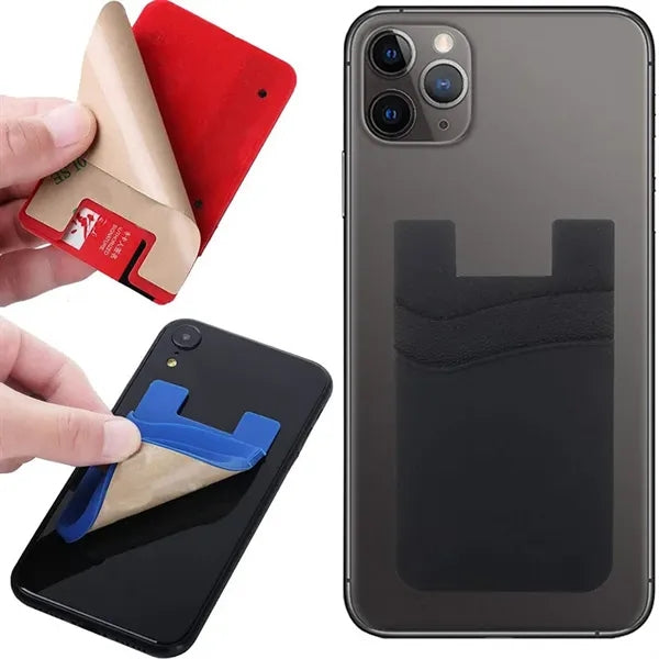 Single/Double Slot Silicone Phone Wallet Card Holder