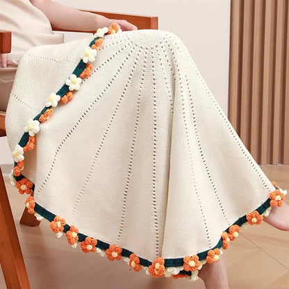Round Crocheted Rose Bouquet Blanket