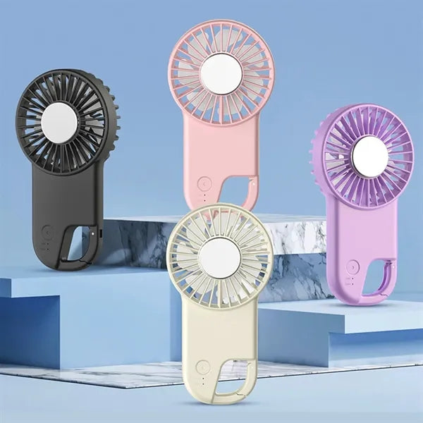 Portable Handheld Fan with Carabiner Clip