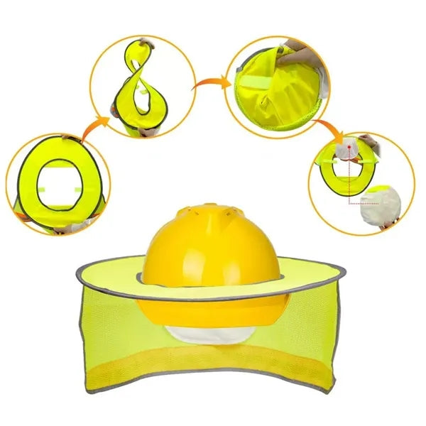 High Visibility Hard Hat Sun Shade Neck Cover
