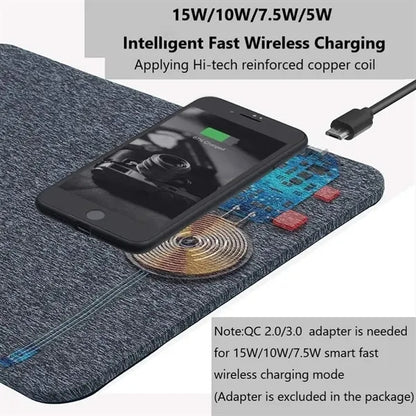 2 In 1 Mobile Phone Wireless Charging Mouse Pad