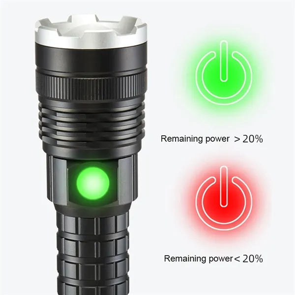 1200mah LED Waterproof Strong Light Rechargeable Flashlight