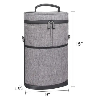 Insulated Wine Bottle Carrier with Shoulder Strap