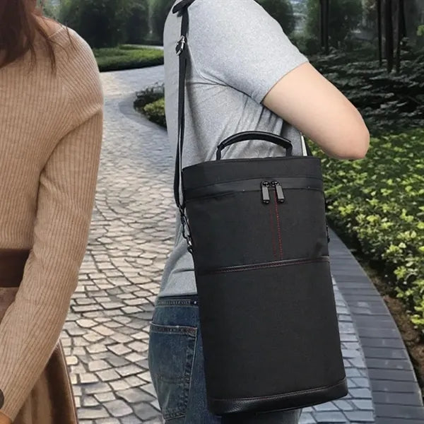 Insulated Wine Bottle Carrier with Shoulder Strap