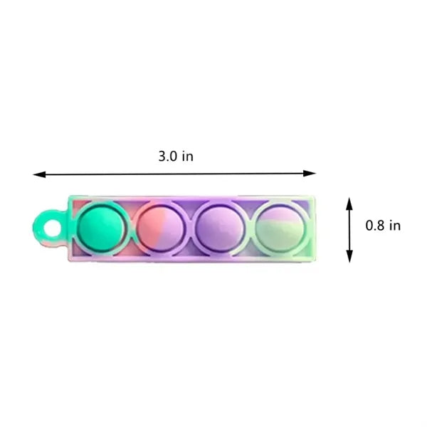 Rainbow Silicone Pop It Fidget Keychain Toy
