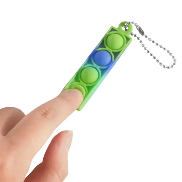 Rainbow Silicone Pop It Fidget Keychain Toy
