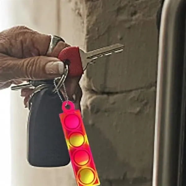 Rainbow Silicone Pop It Fidget Keychain Toy