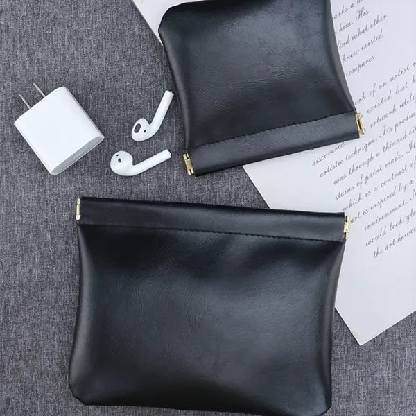 Portable PU Leather Cable Organizer Pouch