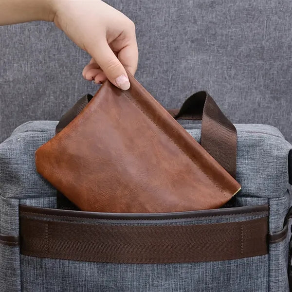 Portable PU Leather Cable Organizer Pouch