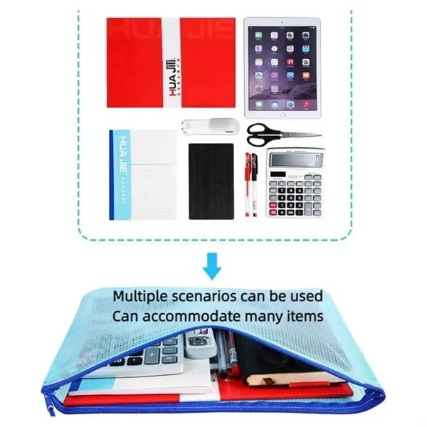 A5 Zippered Mesh Document Bags