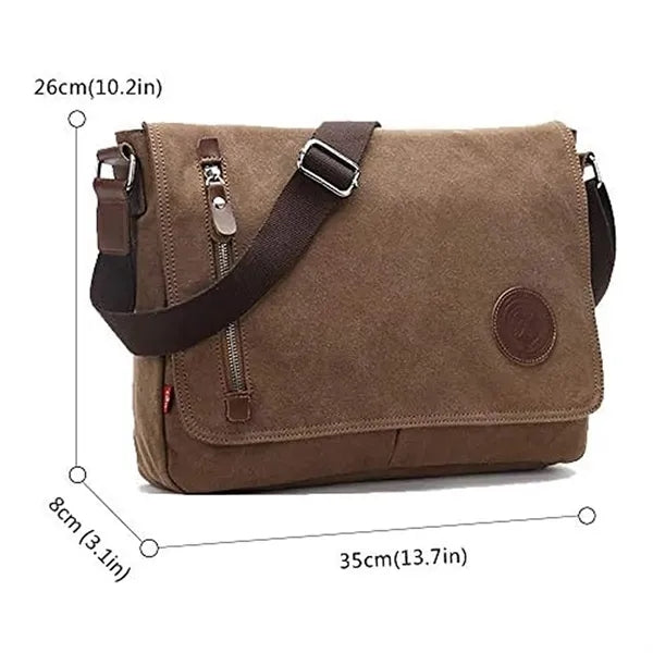 Canvas Messenger Bag with Adjustable Strap