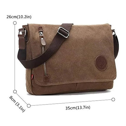 Canvas Messenger Bag with Adjustable Strap