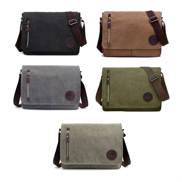Canvas Messenger Bag with Adjustable Strap