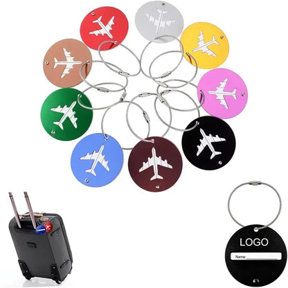 Round Metal Travel Suitcase Luggage Tag
