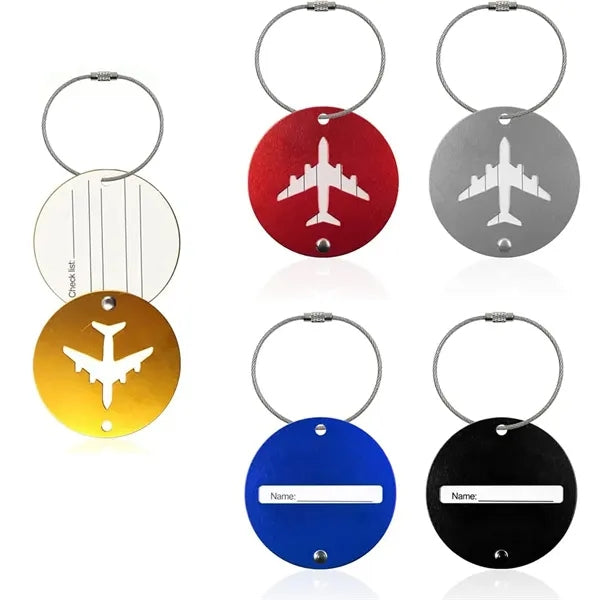 Round Metal Travel Suitcase Luggage Tag